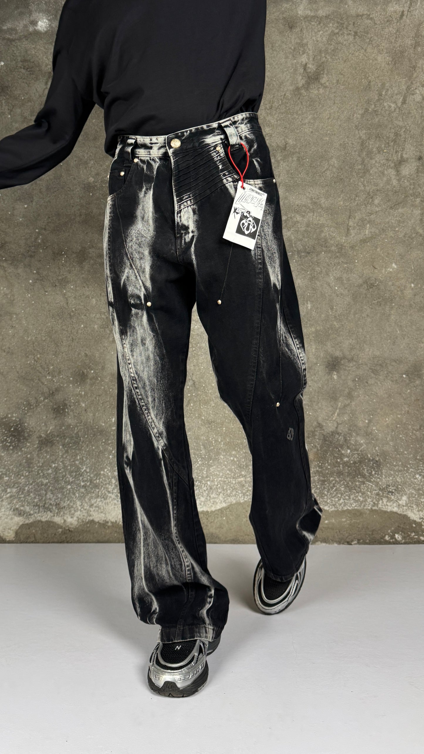 Waves Panelled-Shibori Black - RTW