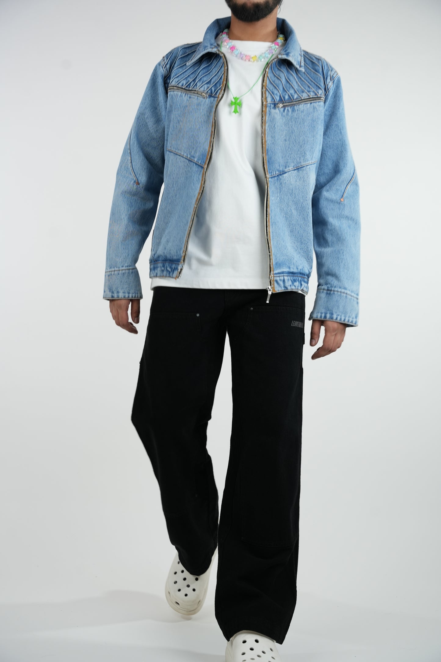 Pleated Denim Jacket-RTW
