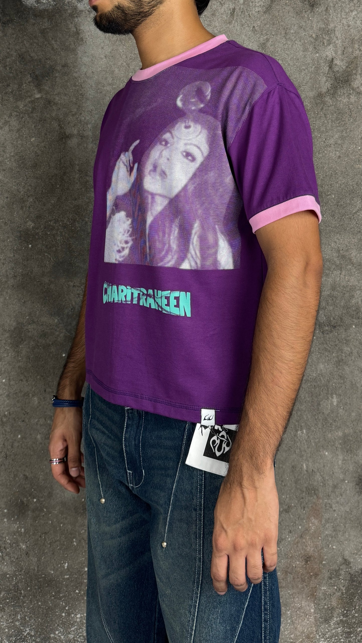Charitraheen Baby Tee- Purple - RTW