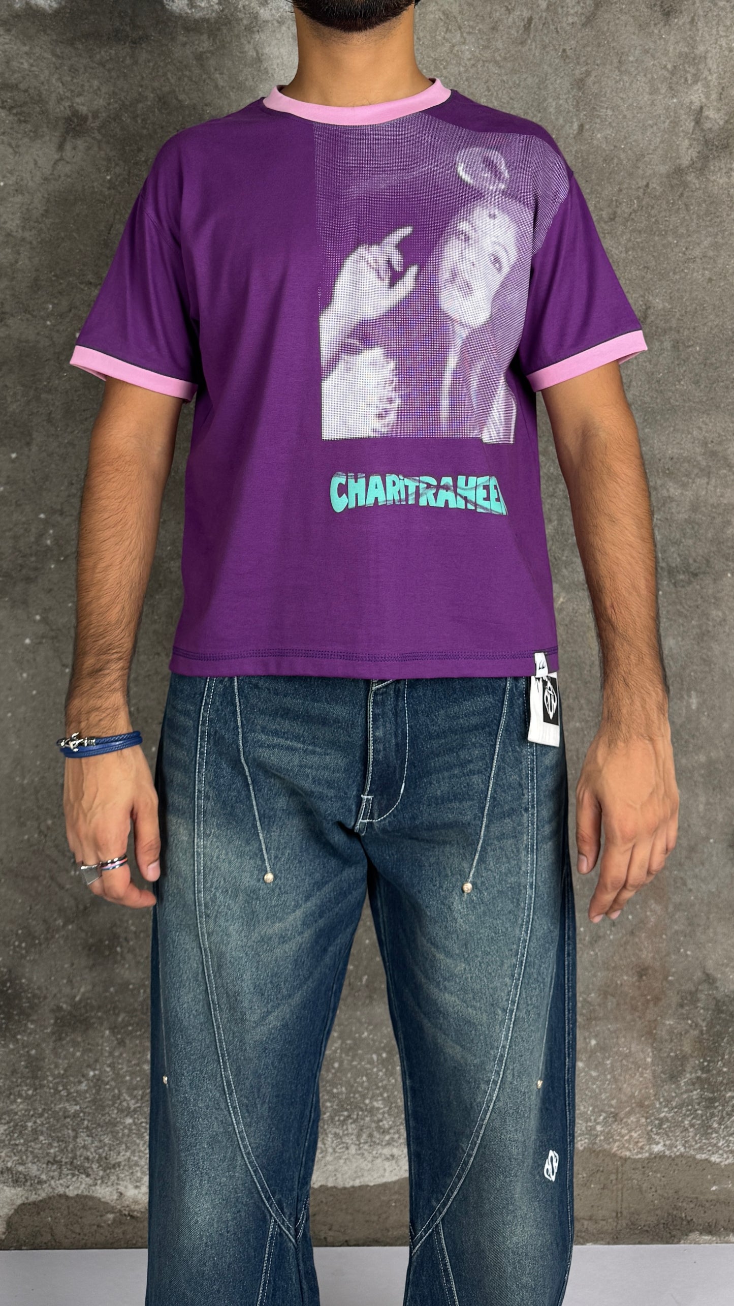 Charitraheen Baby Tee- Purple - RTW