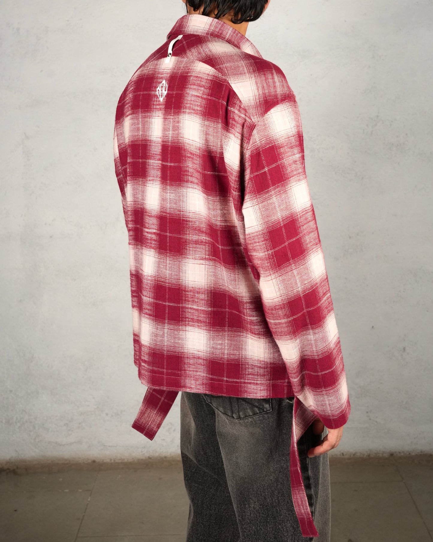 Ninja Red white flannel Shirt