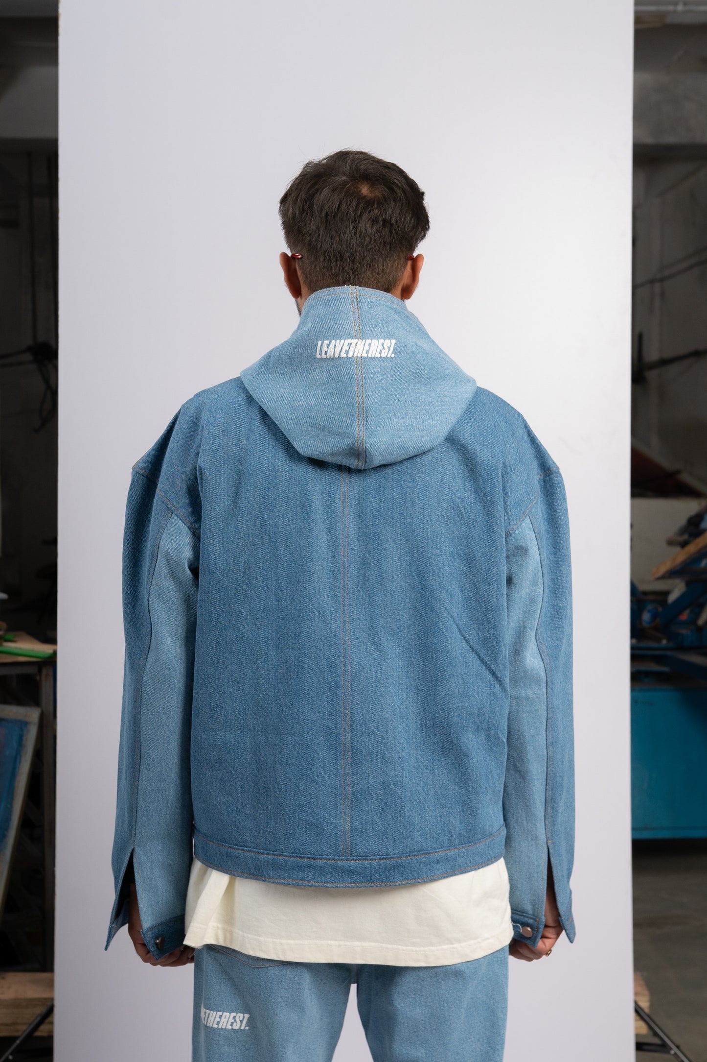 Denim hoodie bluish - leavetherest.