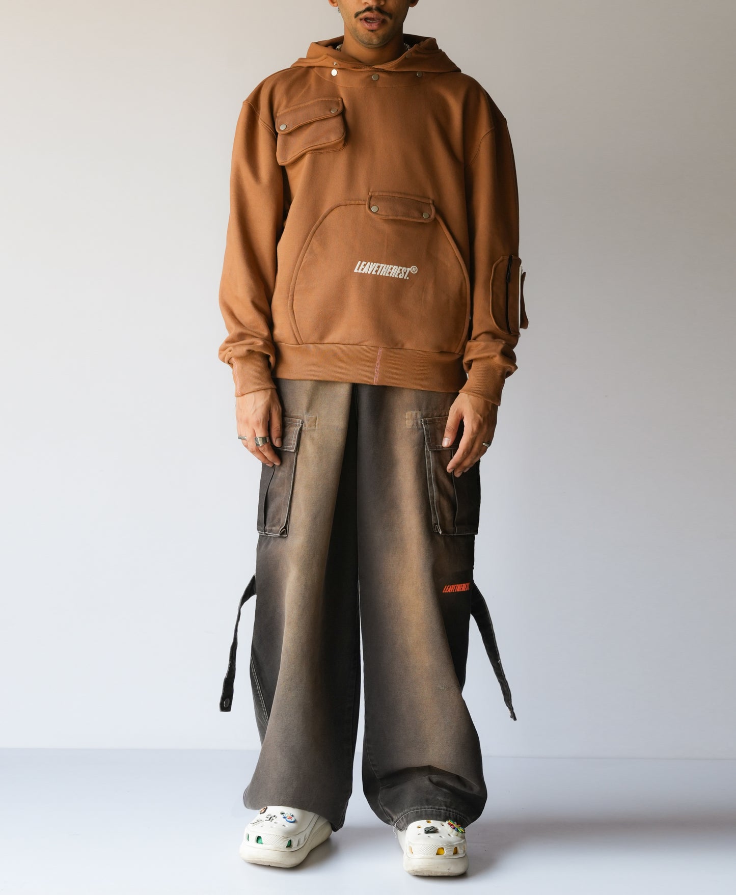 Modular cargo hoodie-Camel - RTW