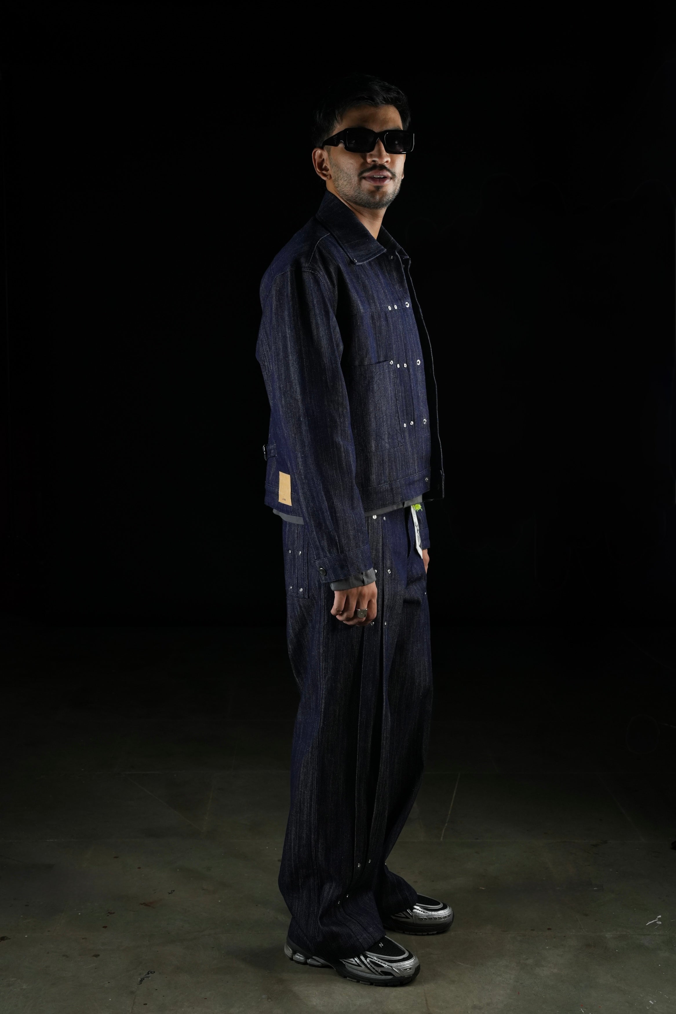 Pleated Slub Jacket-Indigo - MTM