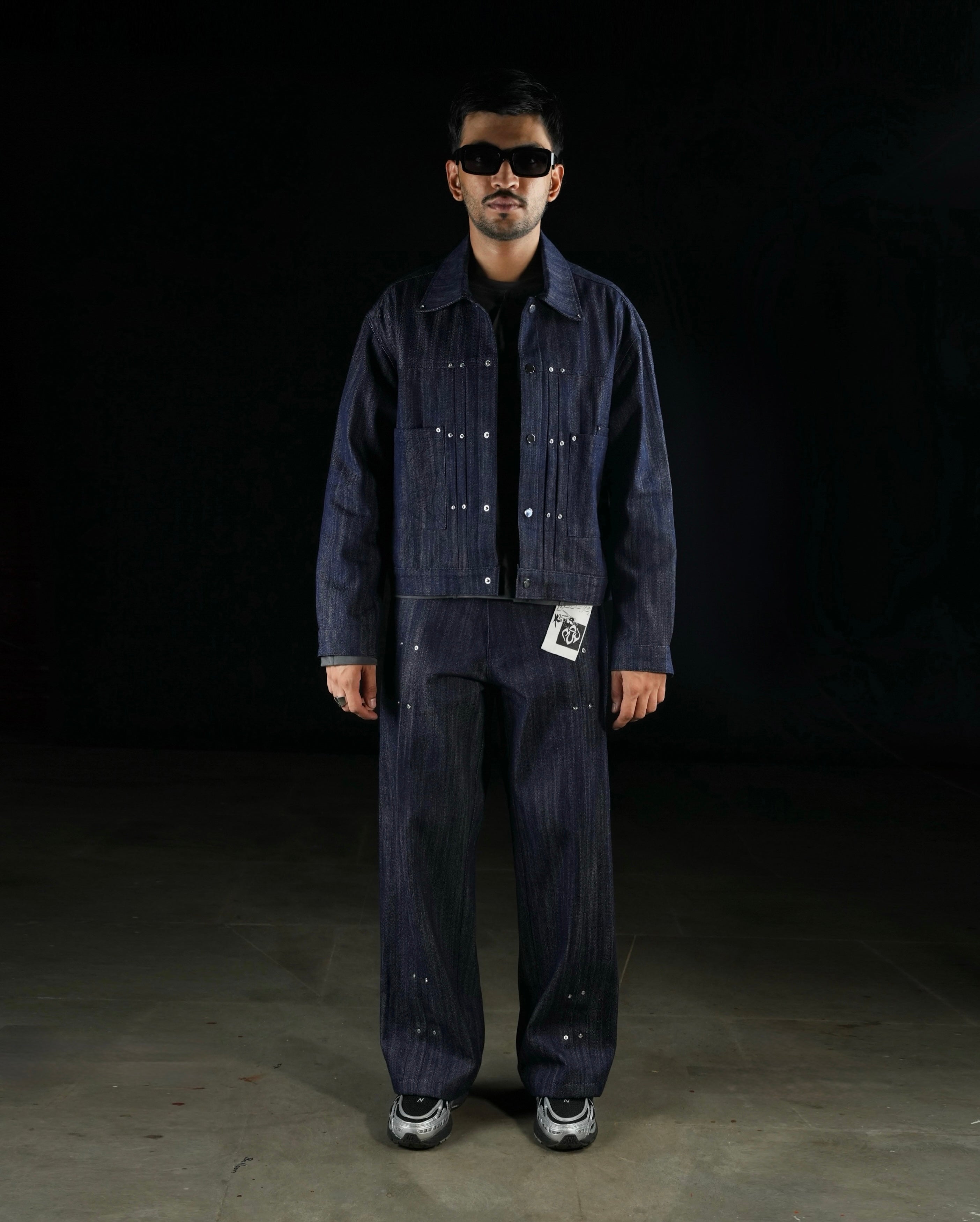 Pleated Slub Jacket-Indigo - MTM