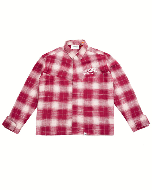 Ninja Red white flannel Shirt - RTW