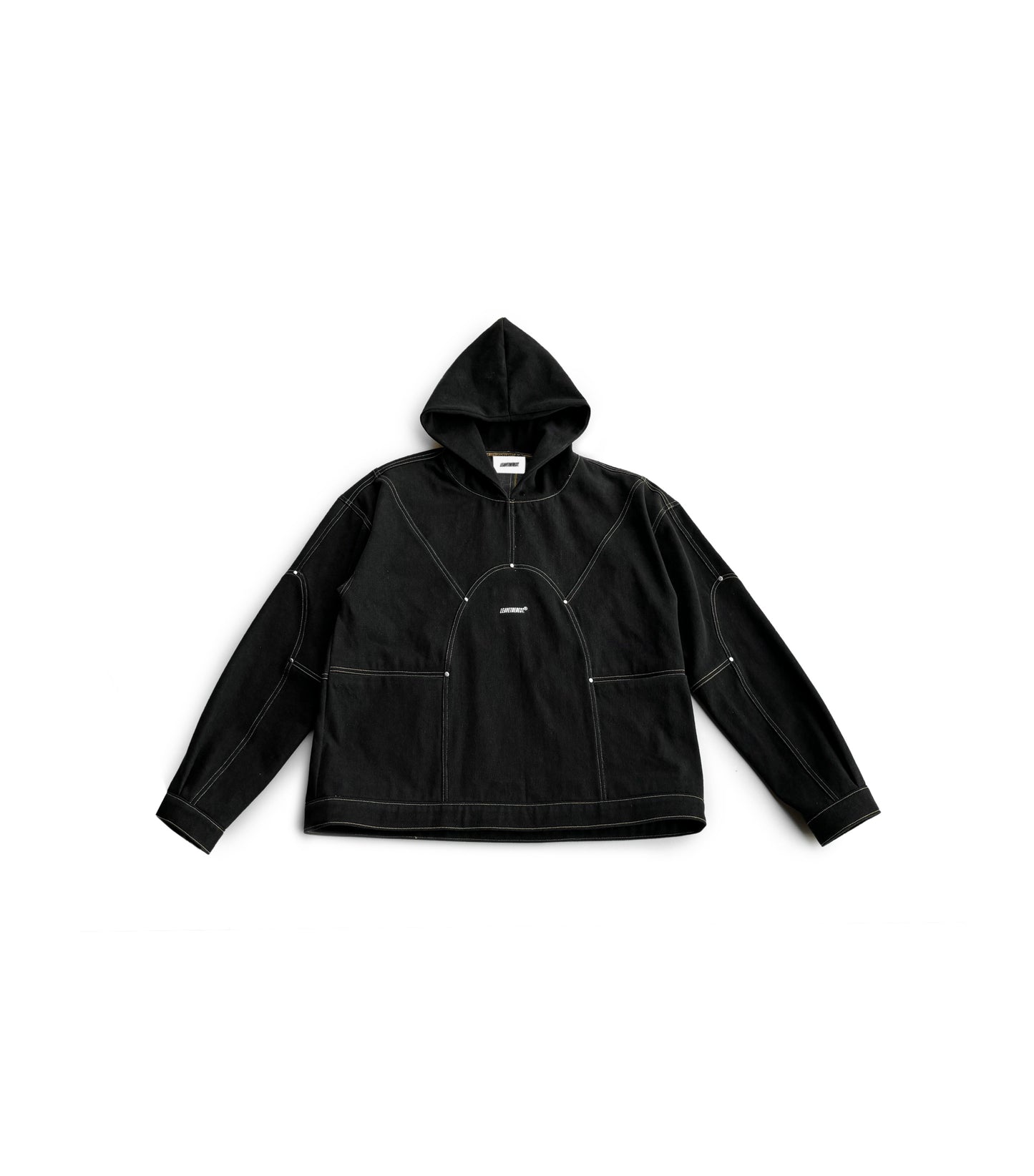 Panelled Black denim hoodie - MTM