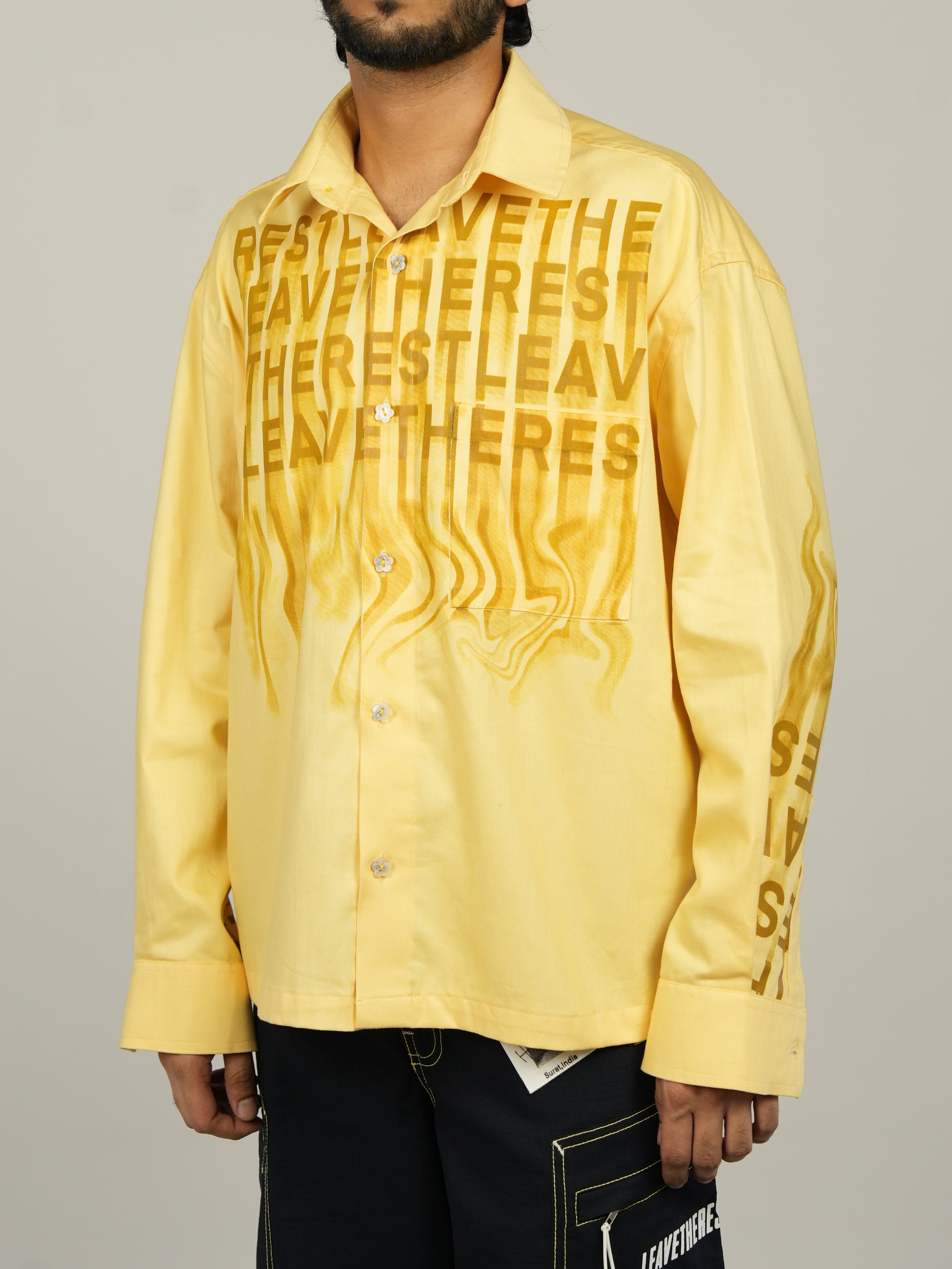 Big Print oxford shirt-Yellow - RTW