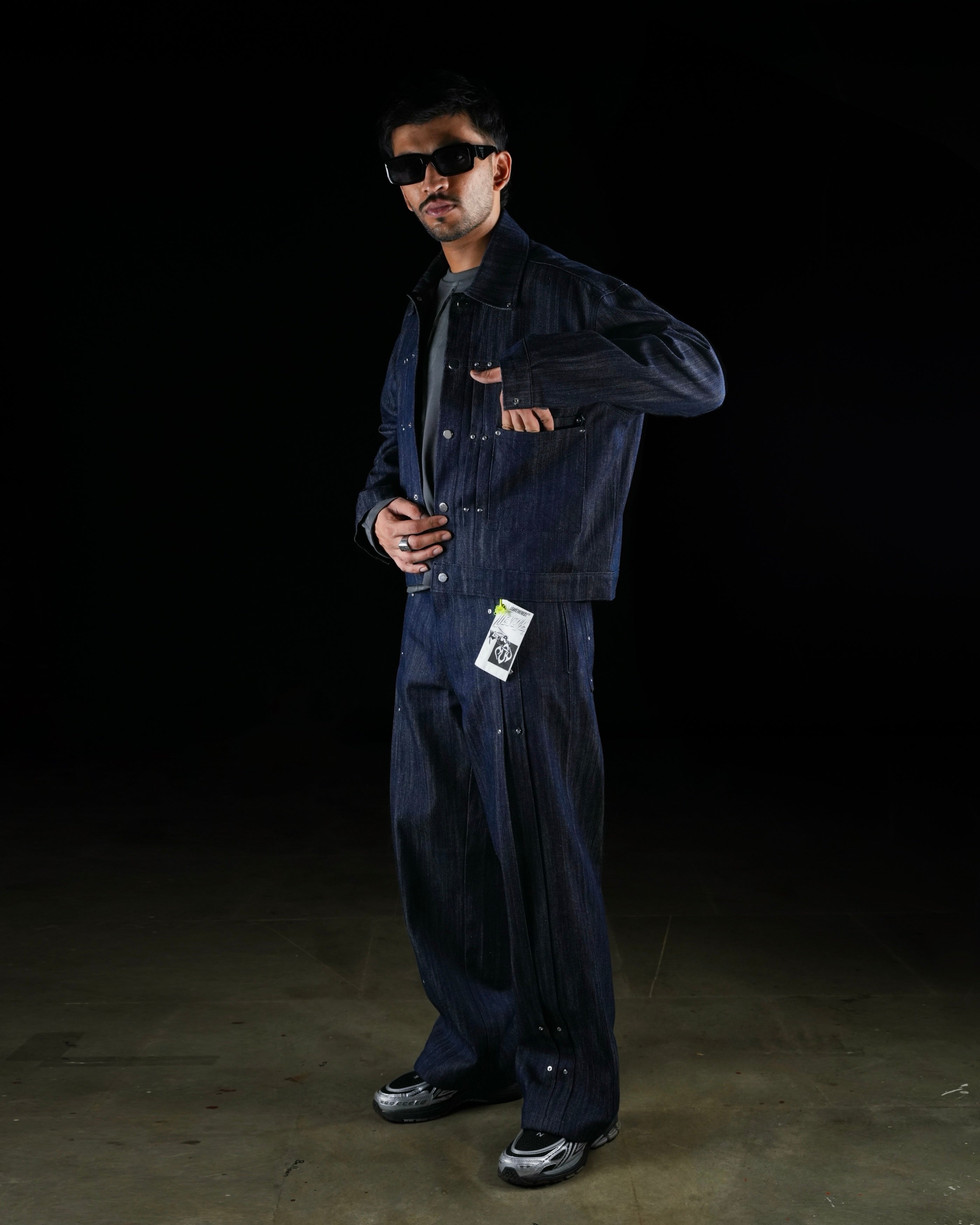 Pleated Slub Jacket-Indigo - MTM