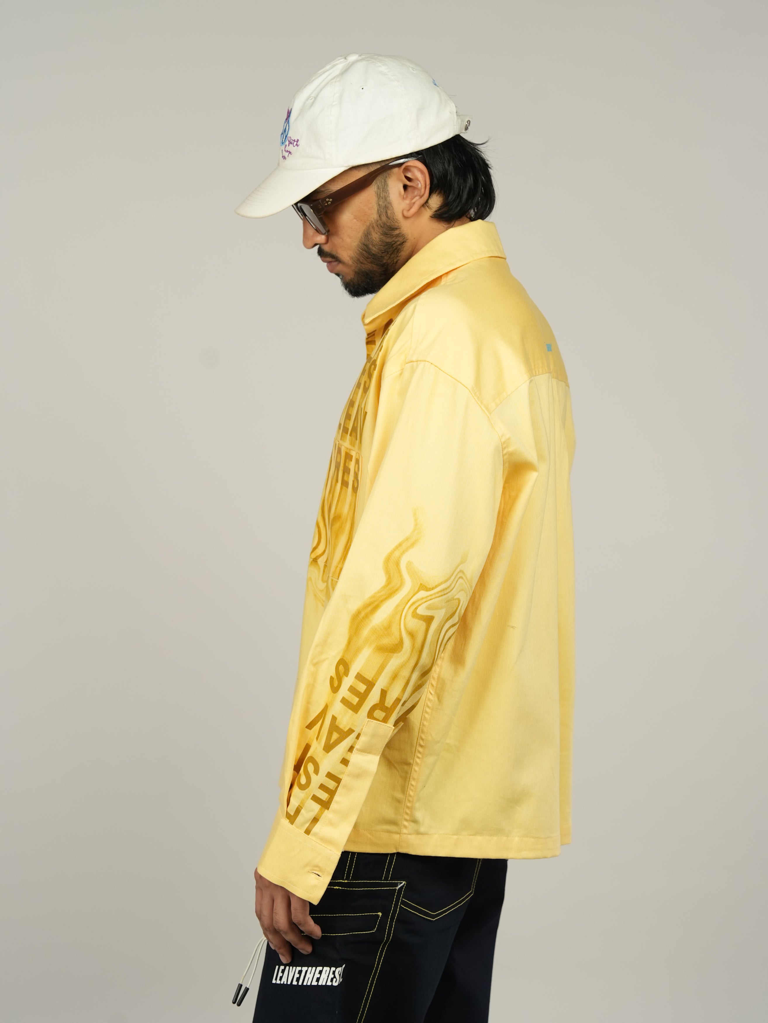 Big Print oxford shirt-Yellow - RTW