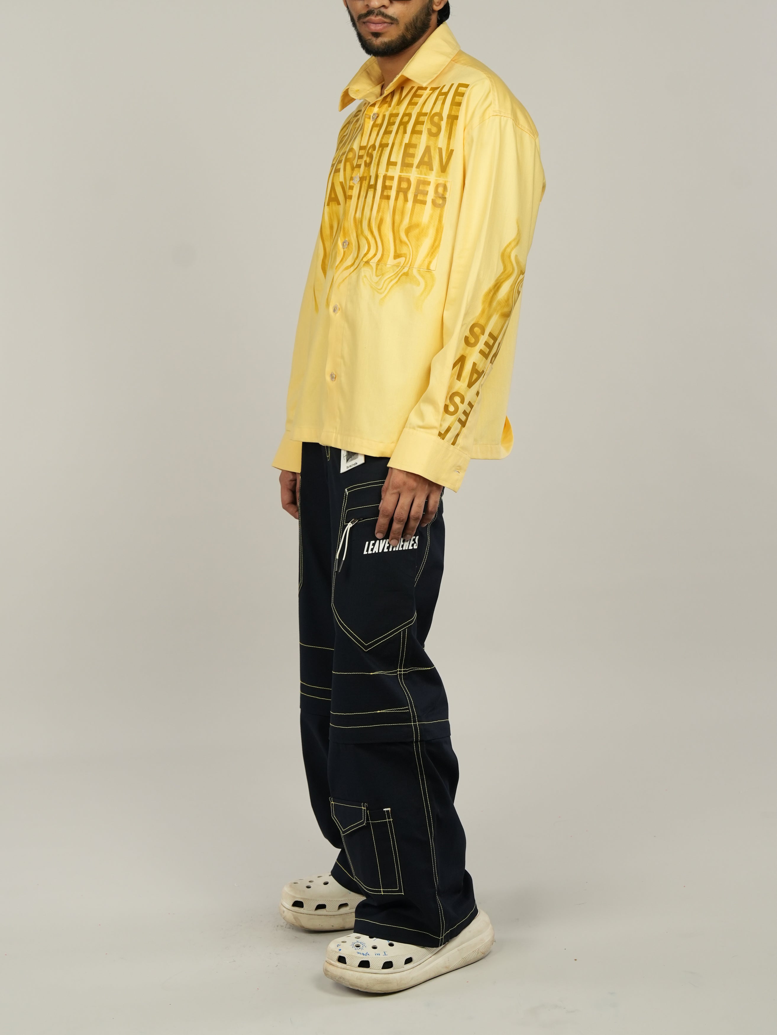 Big Print oxford shirt-Yellow - RTW