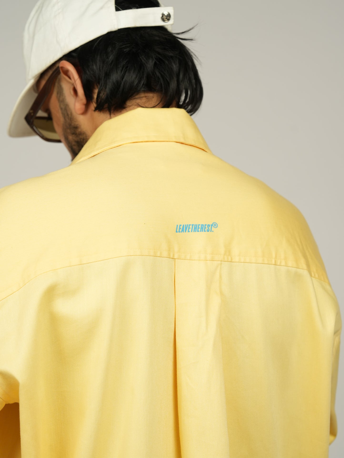 Big Print oxford shirt-Yellow