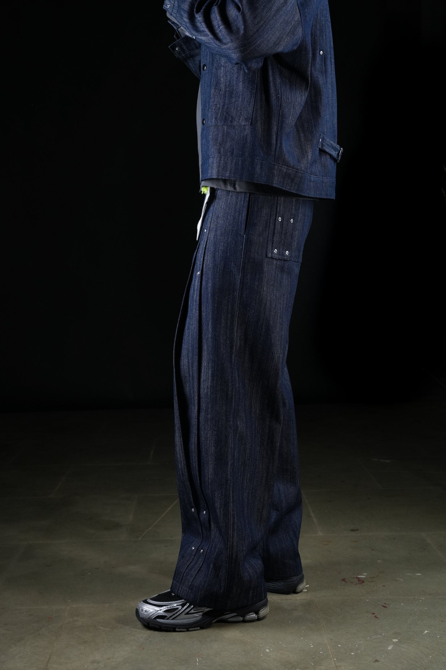 Pleated Slub Jeans- Indigo - MTM