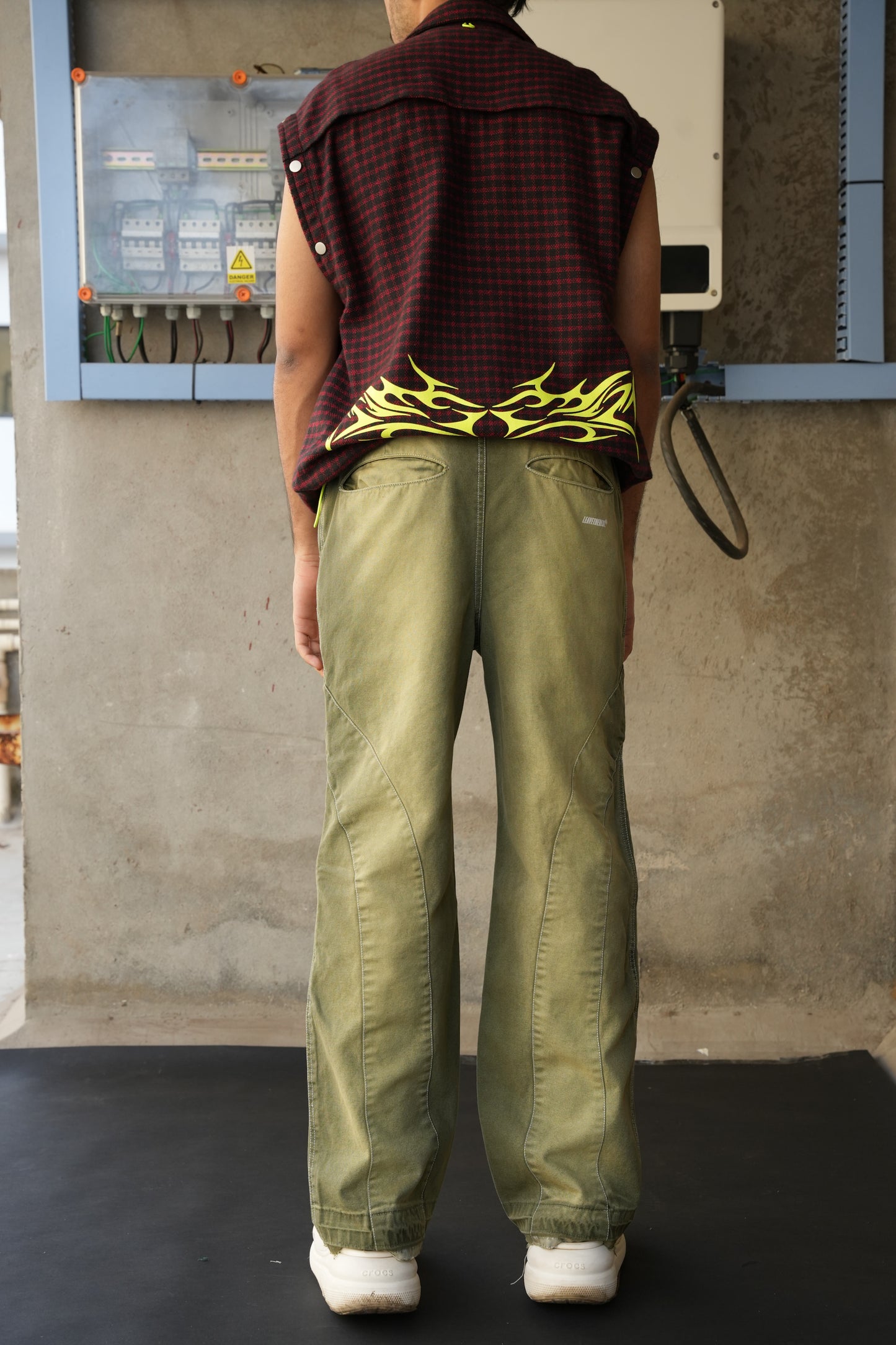 Infinity Panelled Jeans-Monkey Green - RTW