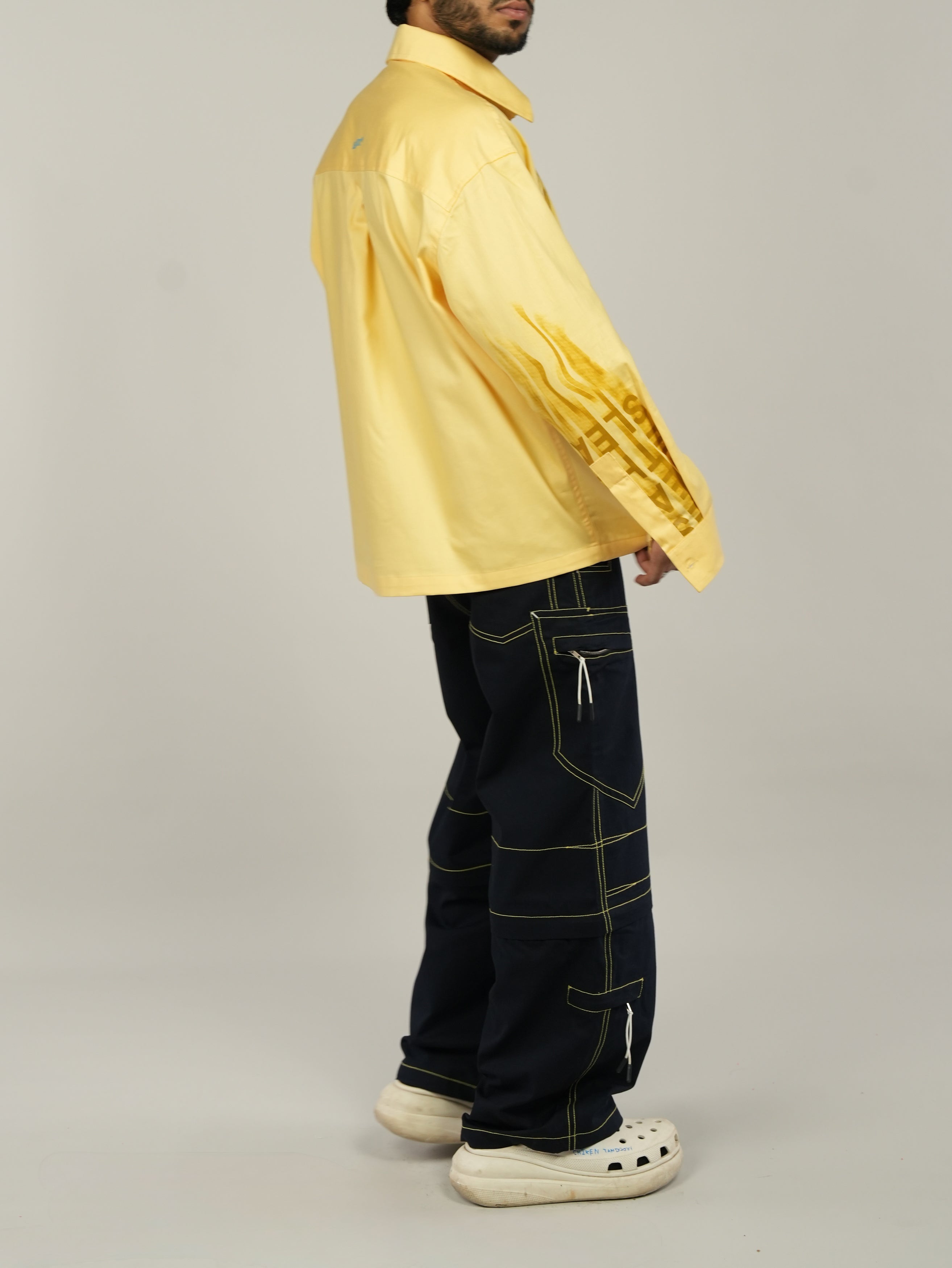 Big Print oxford shirt-Yellow - RTW
