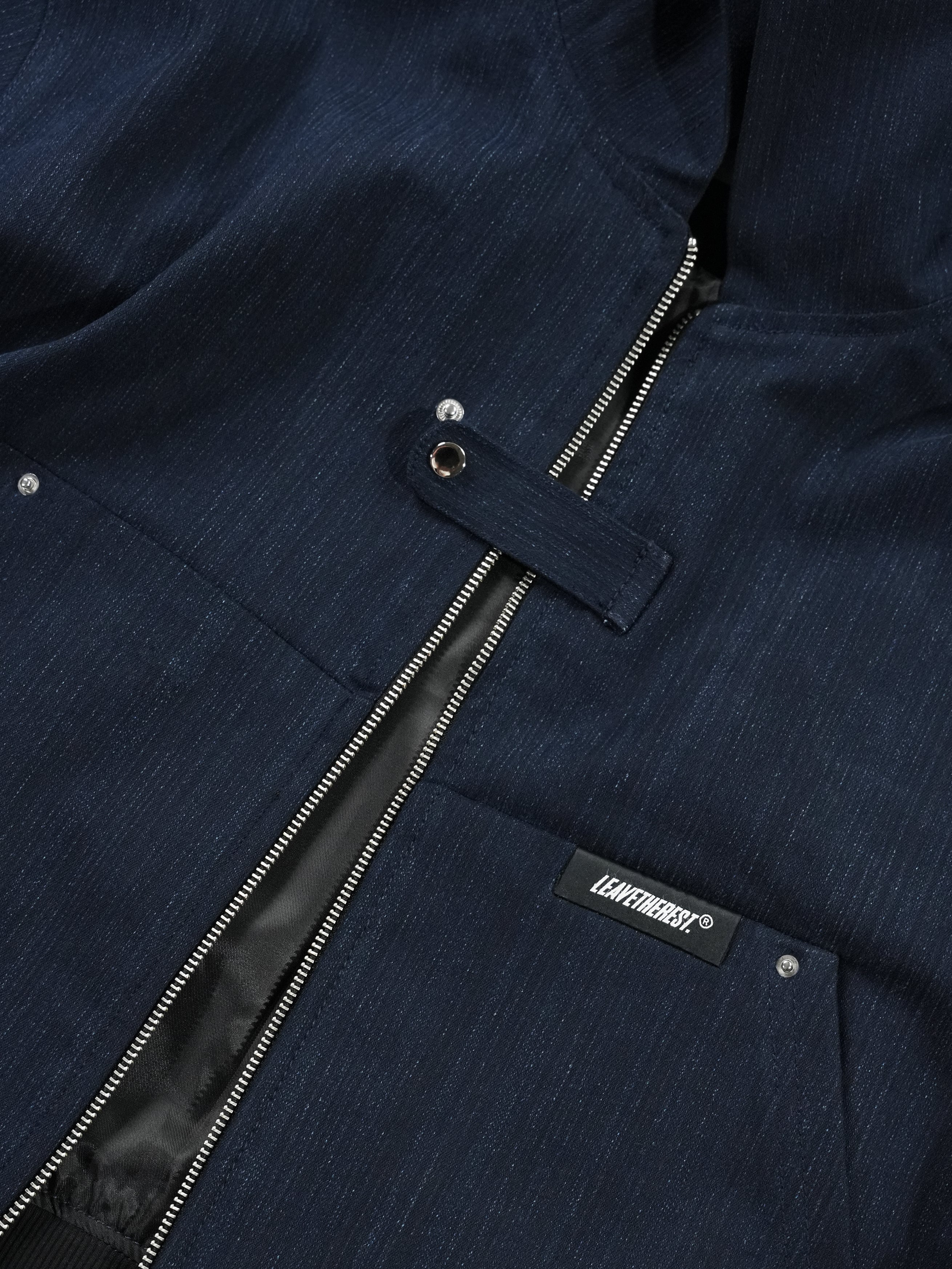 Black/Blue Slub Denim Hoodie RTW