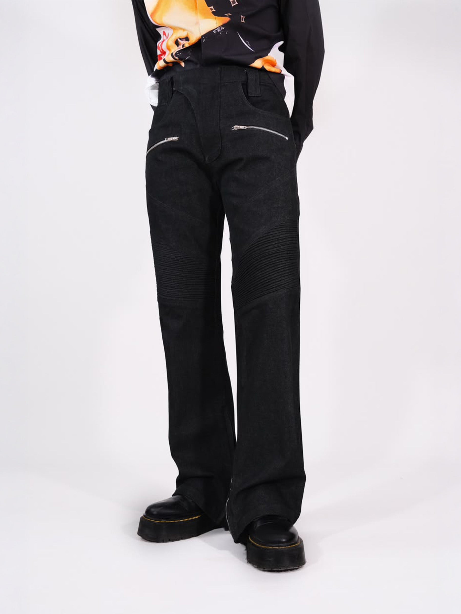 Biker Jeans - Black Slub - RTW
