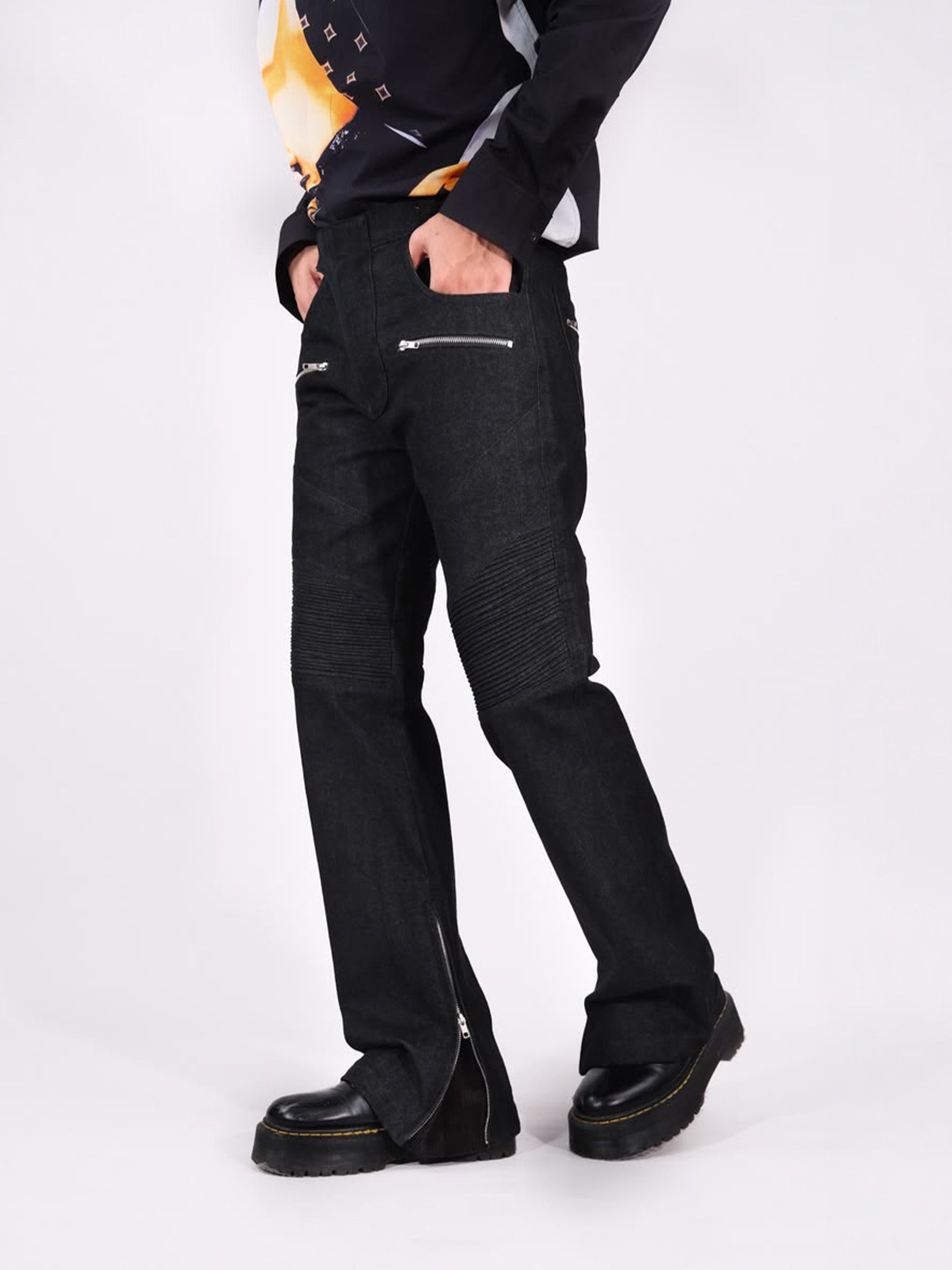 Biker Jeans - Black Slub - RTW
