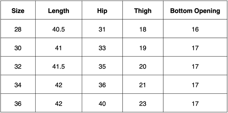 Size Chart
