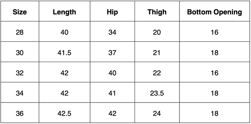 Size Chart