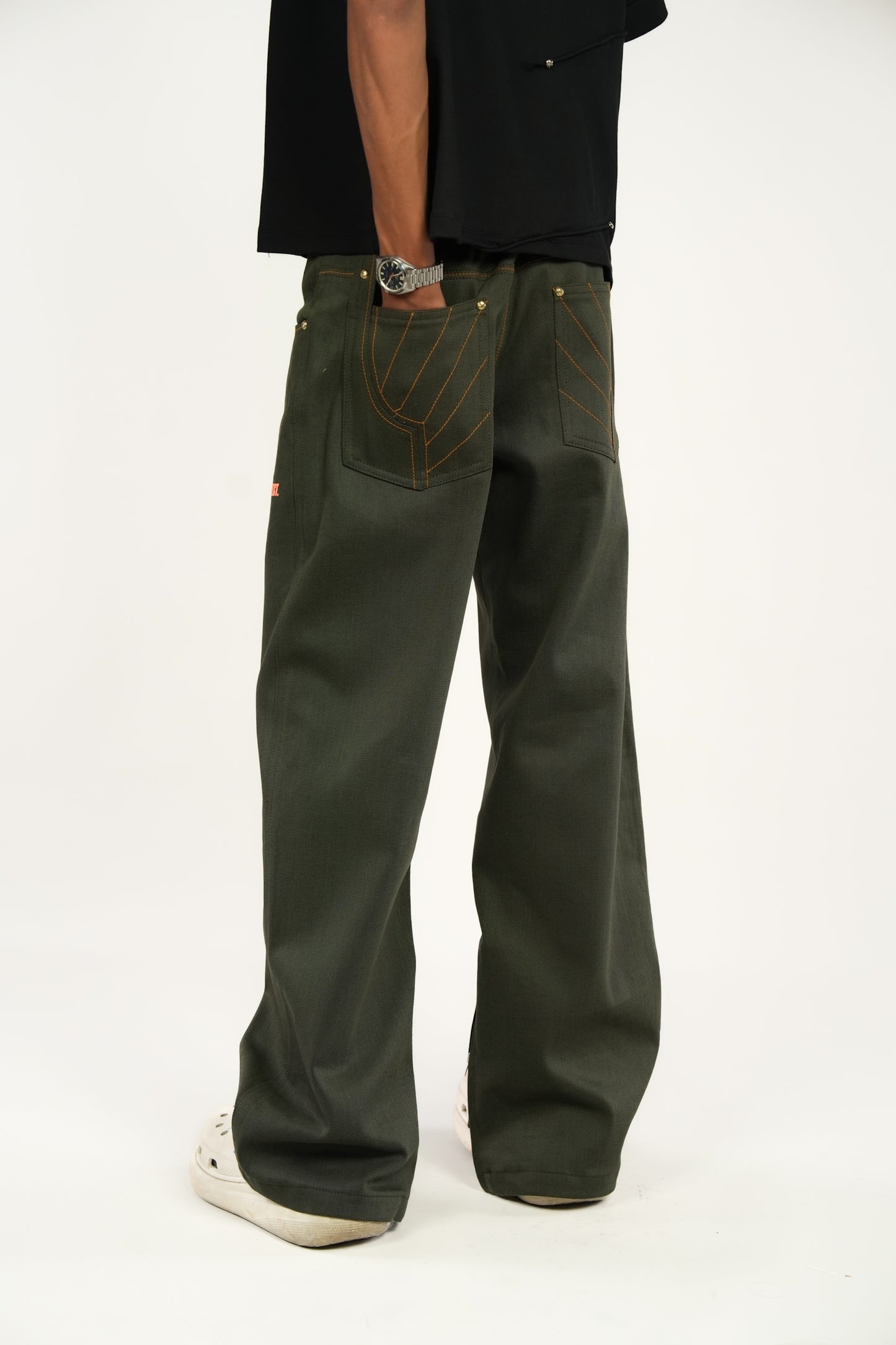 Sunrise Raw Jeans-Army Green