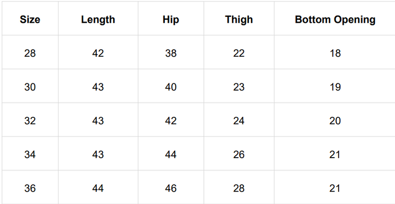 Size Chart