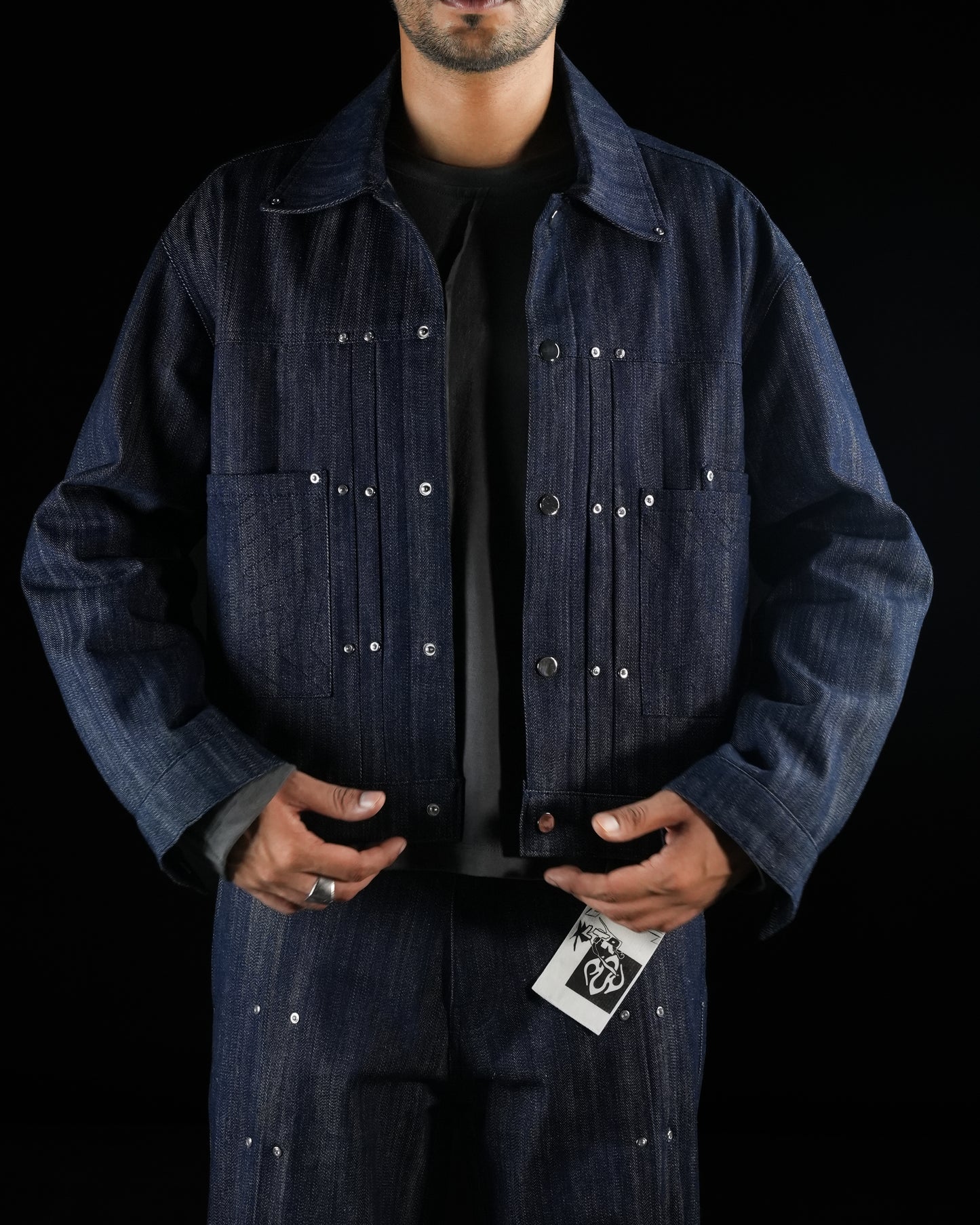 Pleated Slub Jacket-Indigo - MTM