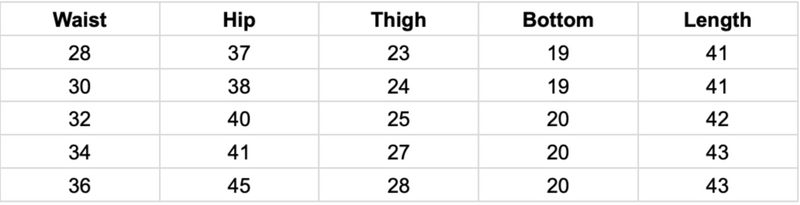 Size Chart