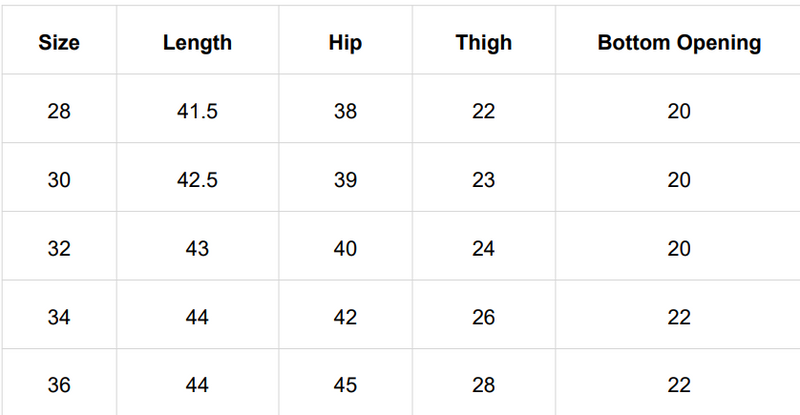 Size Chart