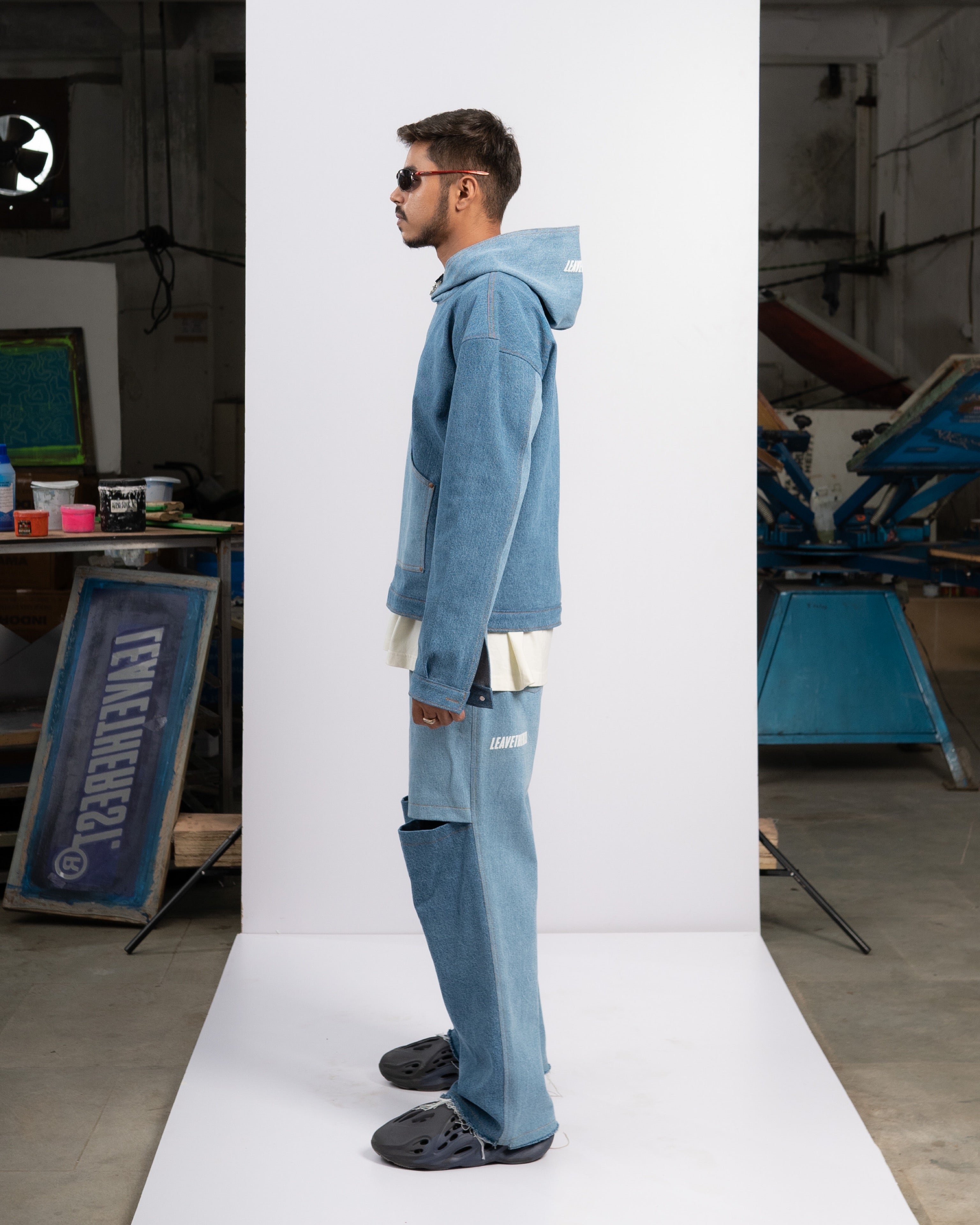 Denim hoodie bluish – leavetherest.